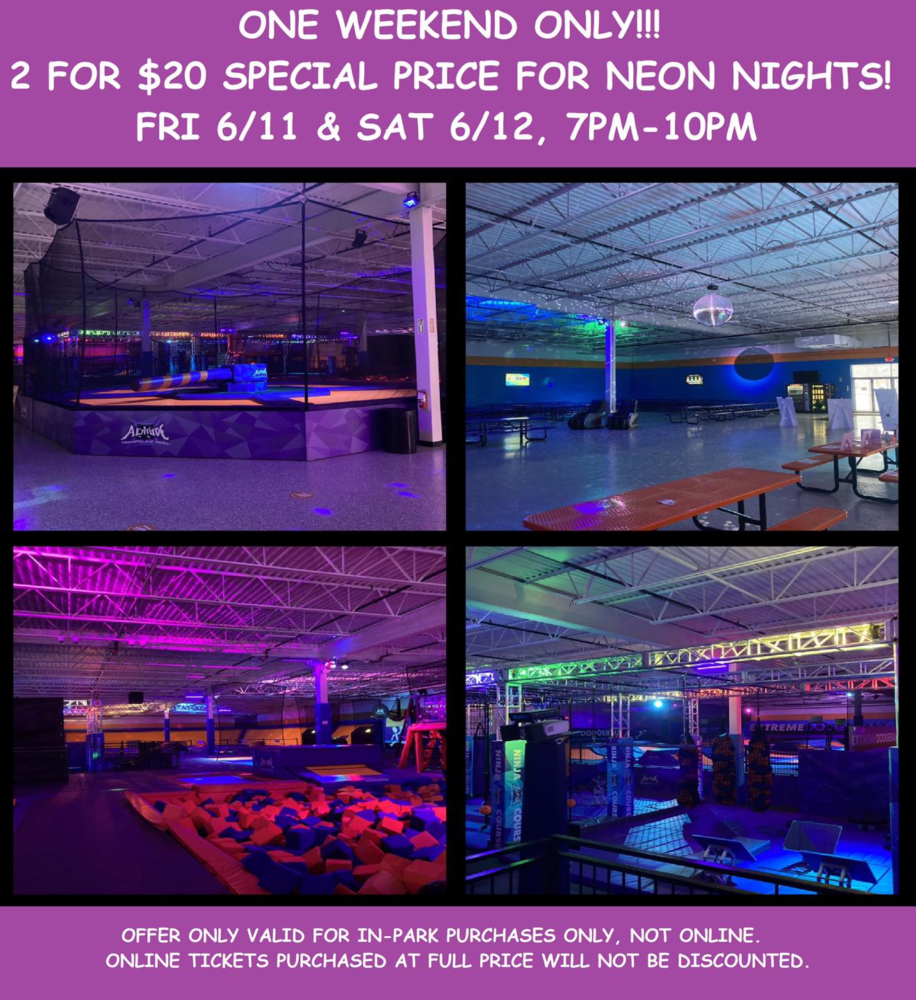 Neon nights at Adventureland info and prices? | West Des Moines, IA