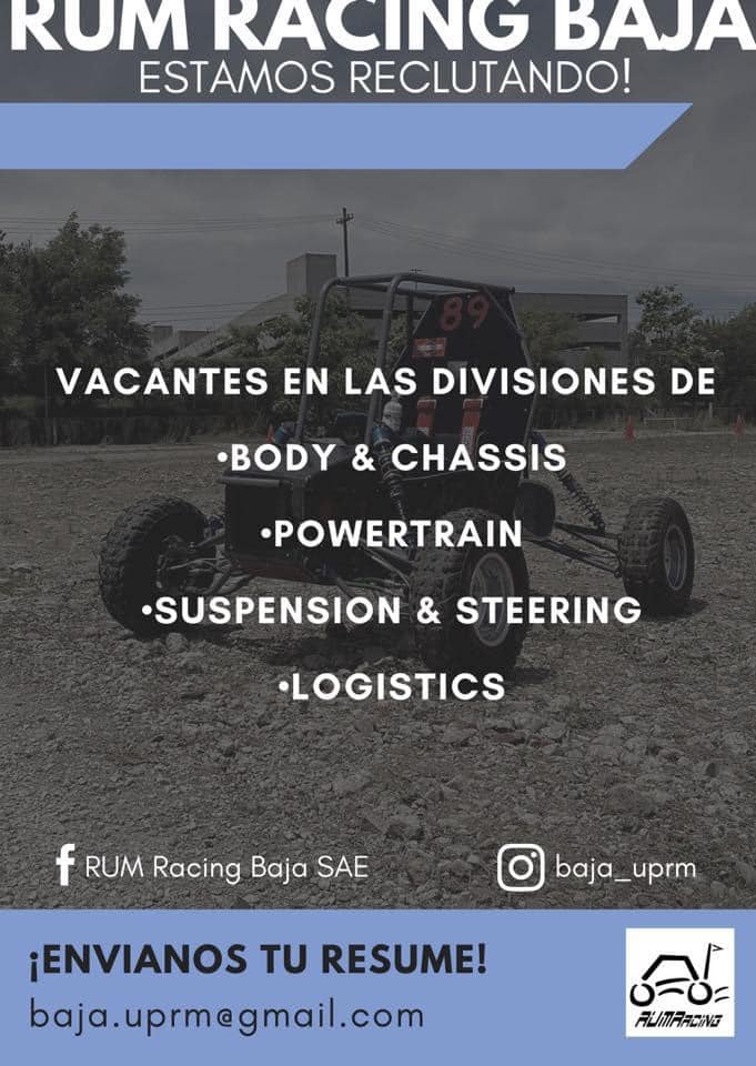El RUM Racing Baja está buscando... - RUM Racing Baja SAE
