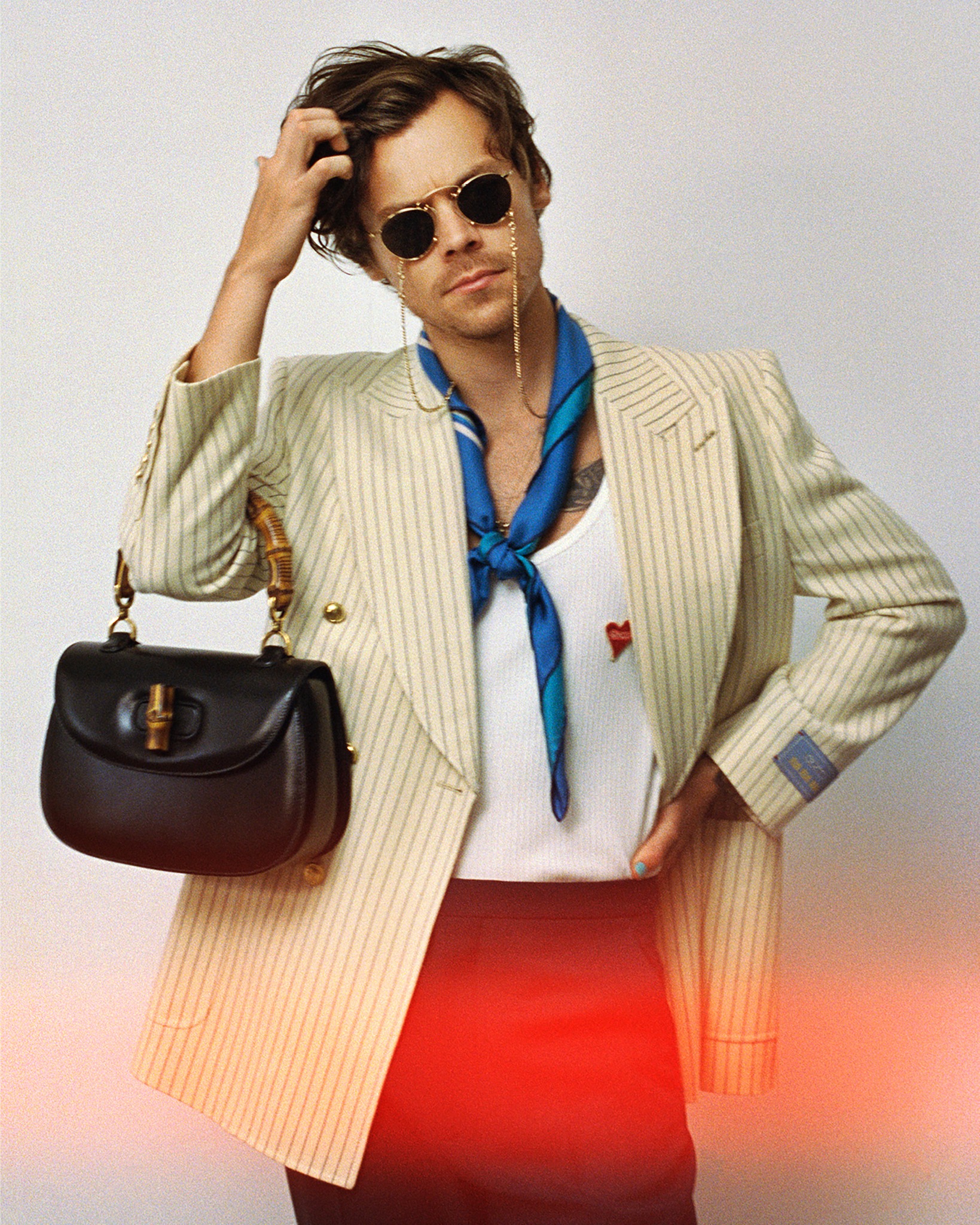 GUCCI×HAHAHA ミケーレ ハリーコラボ キャスケット 57 新品 The Gucci Bamboo 1947 bag takes center stage as Harry Styles pairs