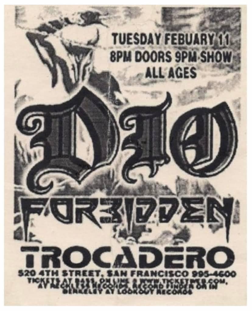 Forbidden - 25 years ago today Forbidden played with the...