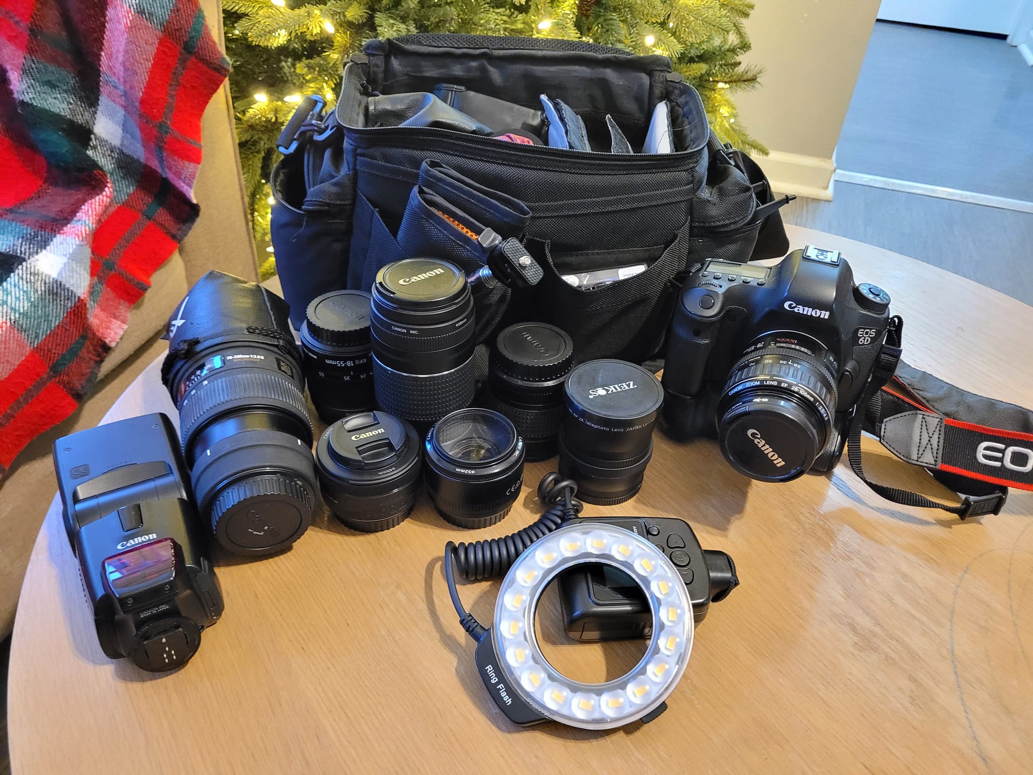 I got a used Canon EOS 6D with multiple lenses for Christmas 