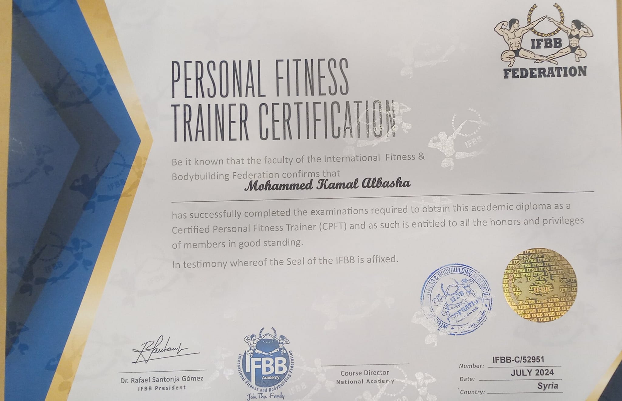 Coach - شهادة مدرب لياقة شخصي(PFTC) بعد اجتياز المستوى الثالث في ...