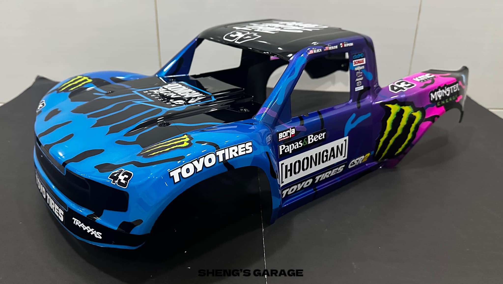 Kenblock Hoonigan livery on 1/7 Traxxas UDR body