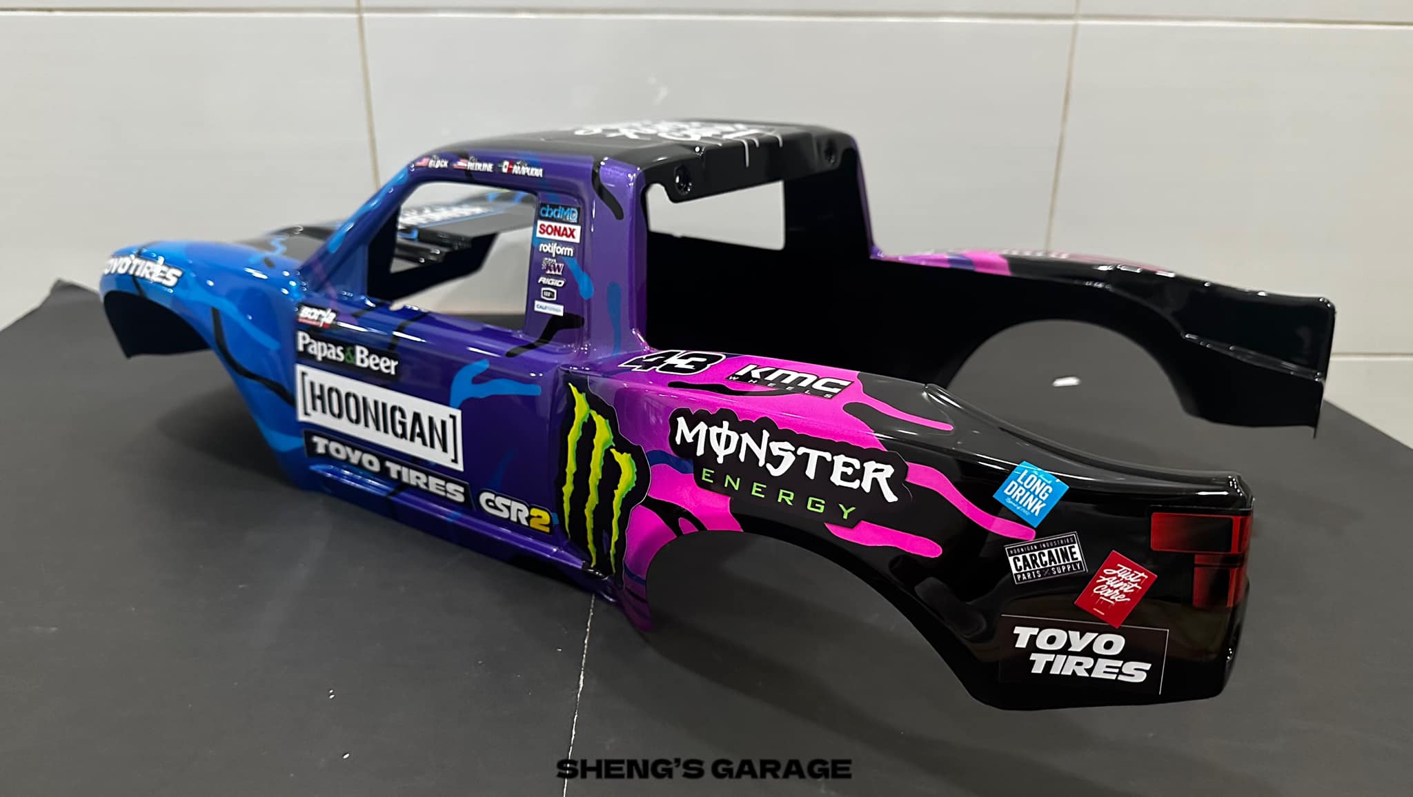 Kenblock Hoonigan livery on 1/7 Traxxas UDR body