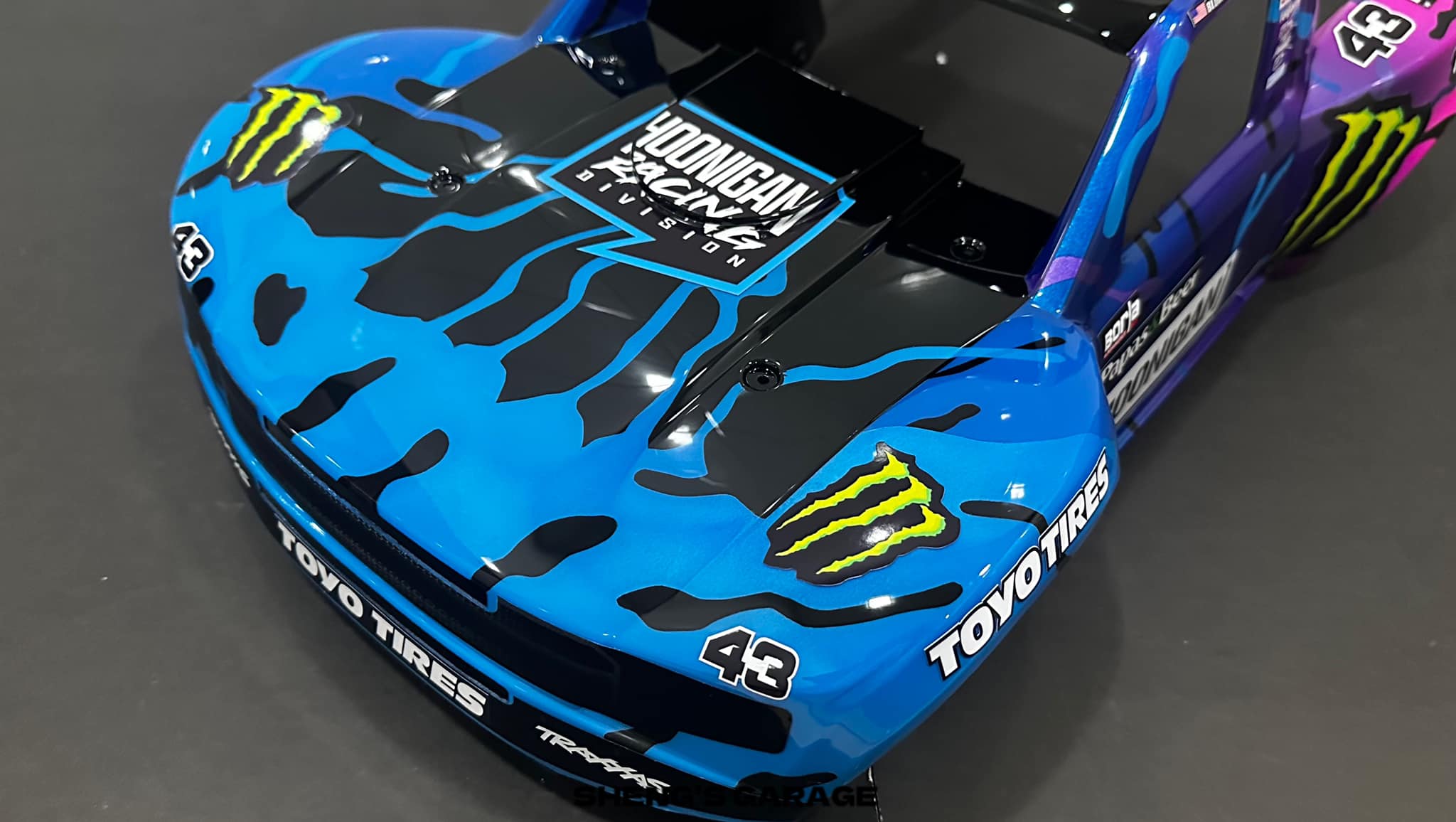 Kenblock Hoonigan livery on 1/7 Traxxas UDR body