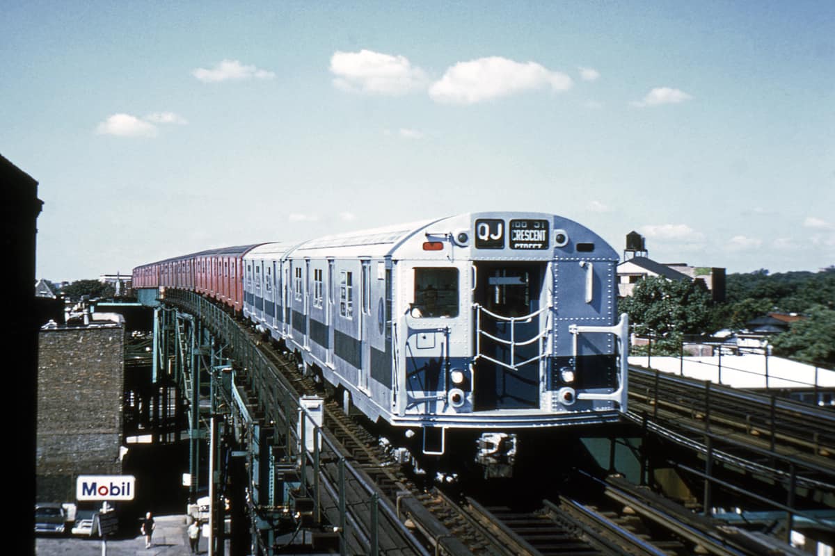 Historic BMT Jamaica Line Train in Queens, New York City