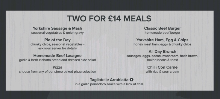 Raggalds - Our 2 Main Meals for £14.00 menu. Available... | Facebook
