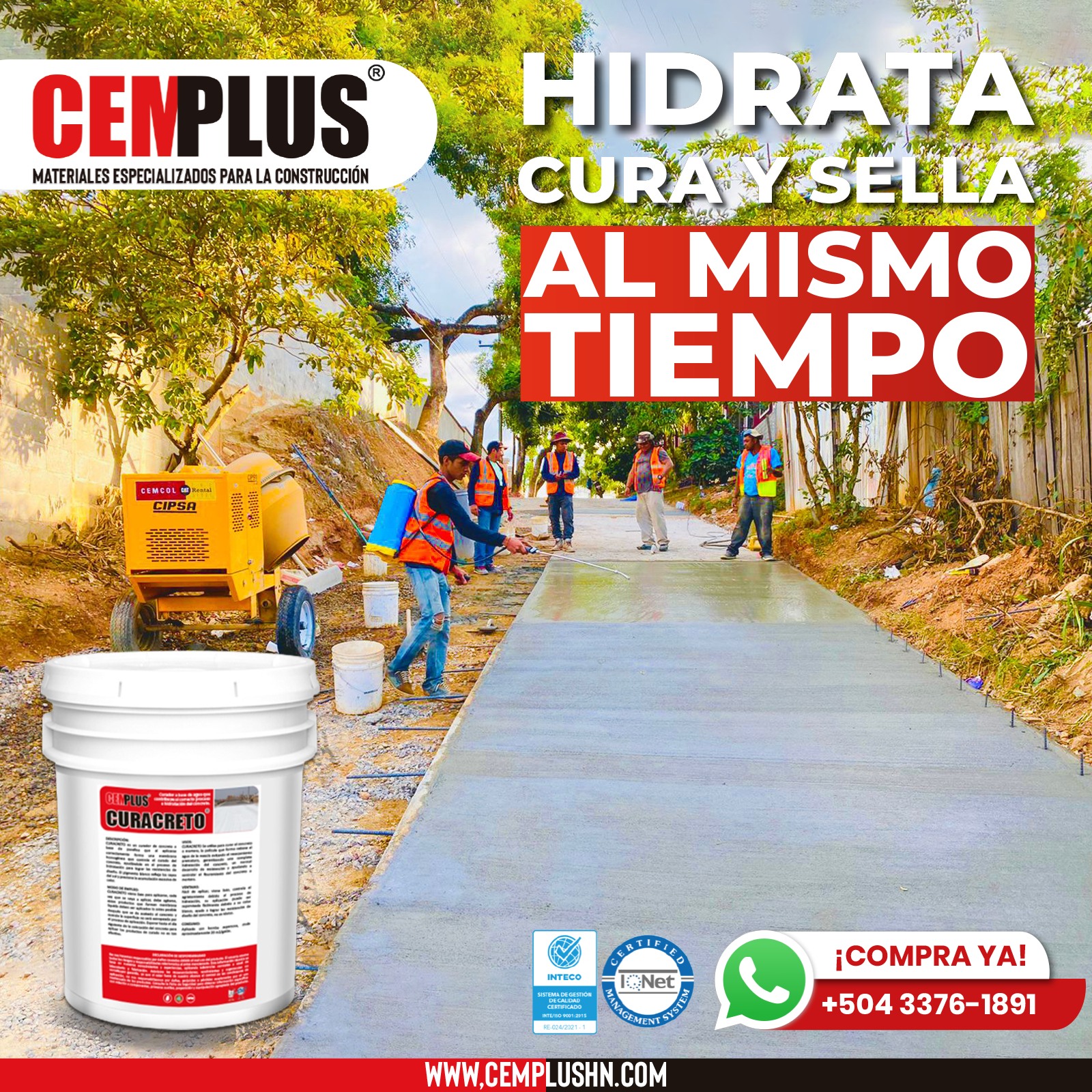Cemplus - CURACRETO 💦🛣️ es un curador a base de agua que...