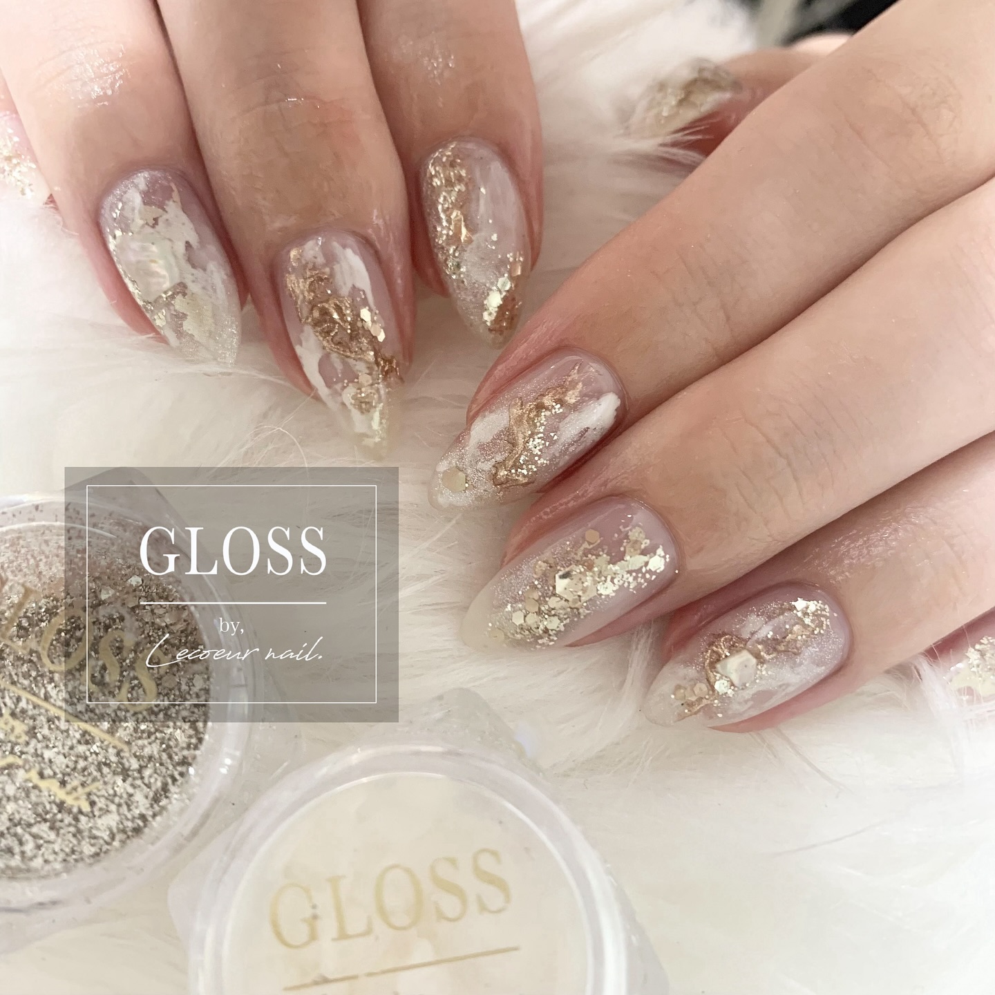 ホワイトレオパードのオーダー??❤︎ glitter ?? @gloss_lecoeur 