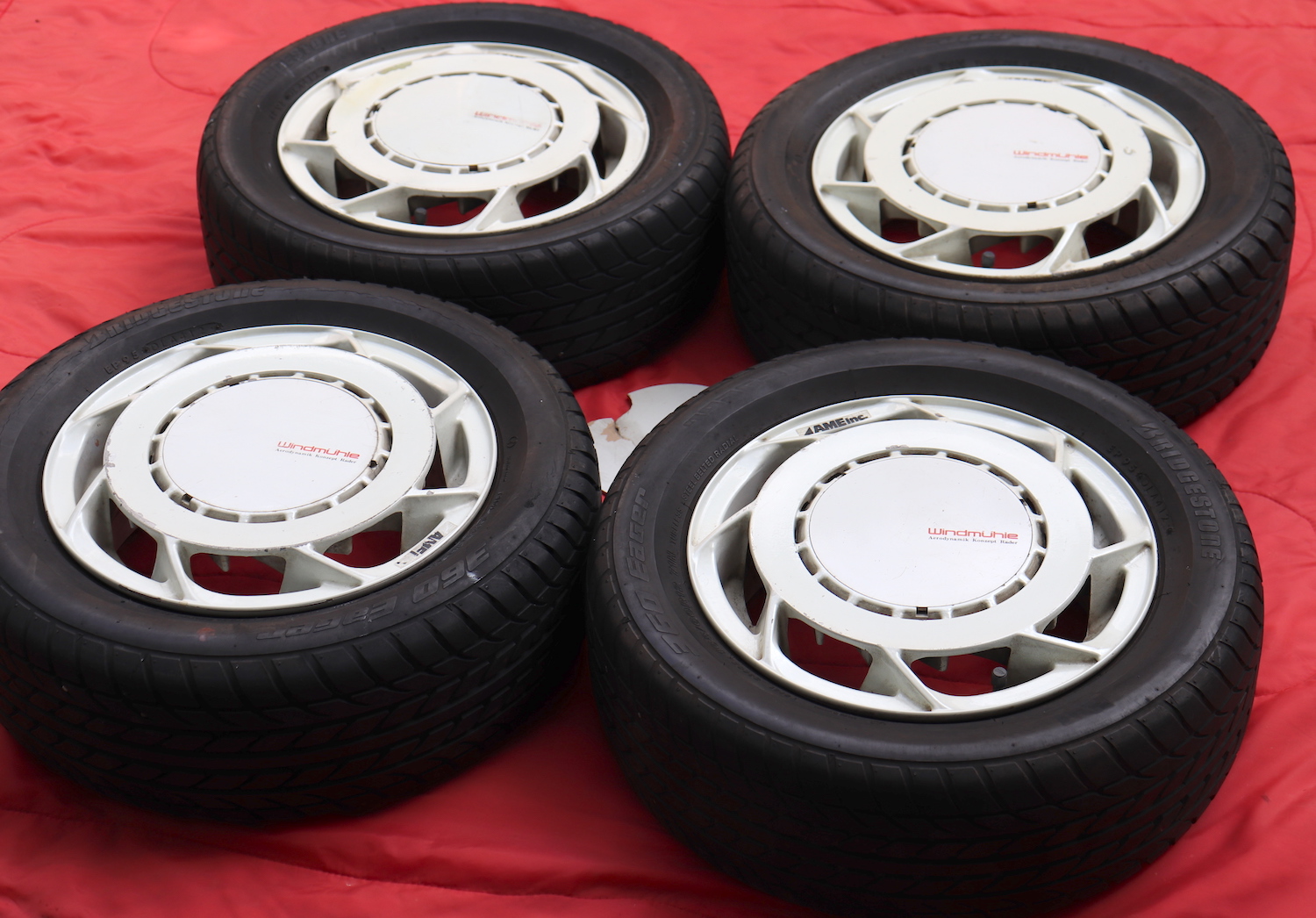 In stock: A set of AME Windmühle wheels, in kei car sizing of 12x4