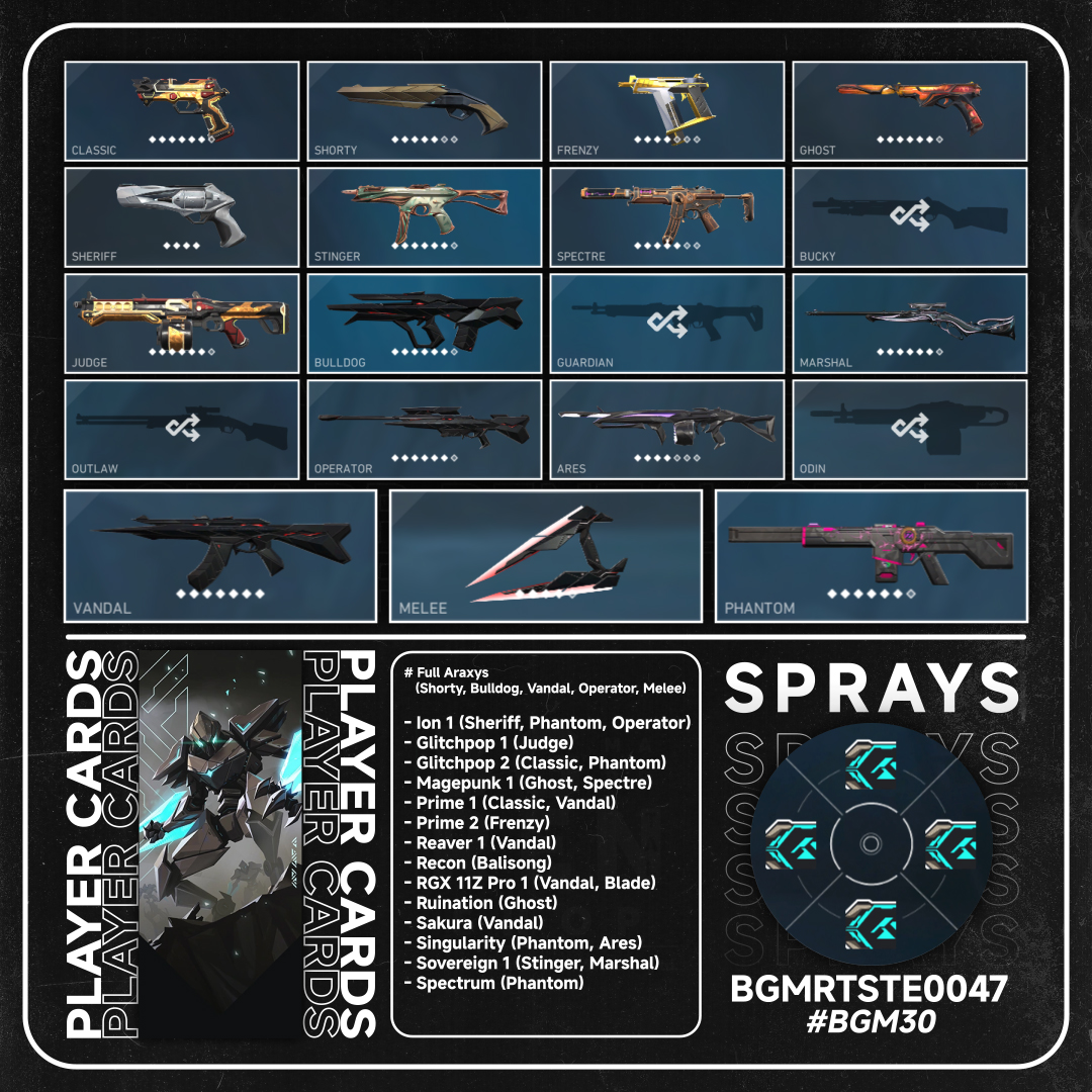 BG - Skin : Full Araxys (Shorty, Bulldog, Vandal, Operator, Melee) Ion ...