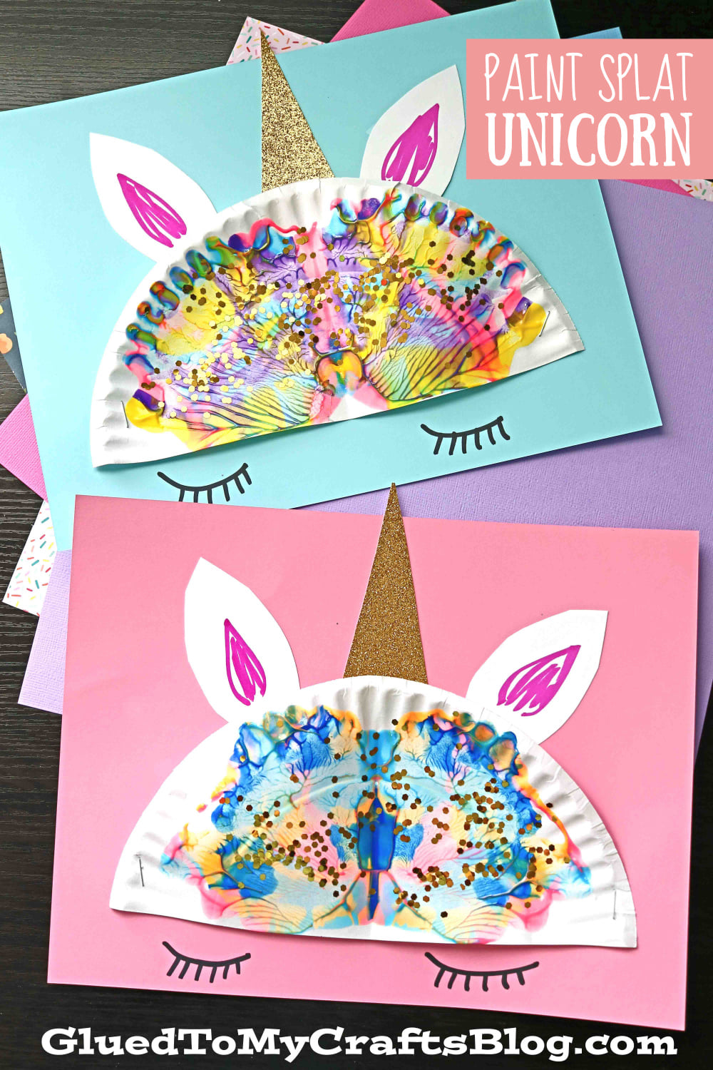 Paper Plate and Paint Splat Unicorn... - Glued to My Crafts