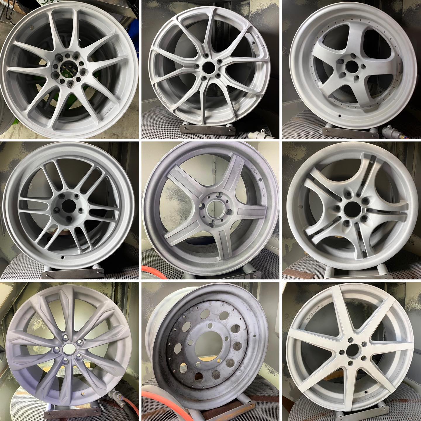 Powdercoat.BN - Different rims, all sandblasted the same.... | Facebook