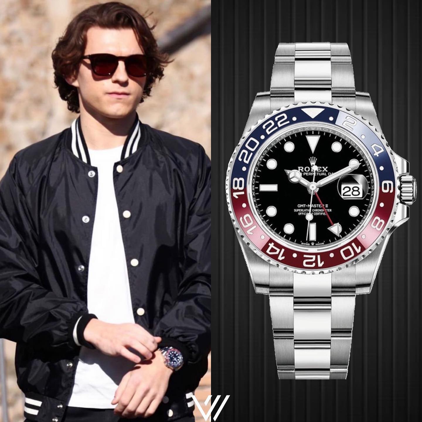 We have seen Holland wearing a Rolex GMT-Master II “Batman” and