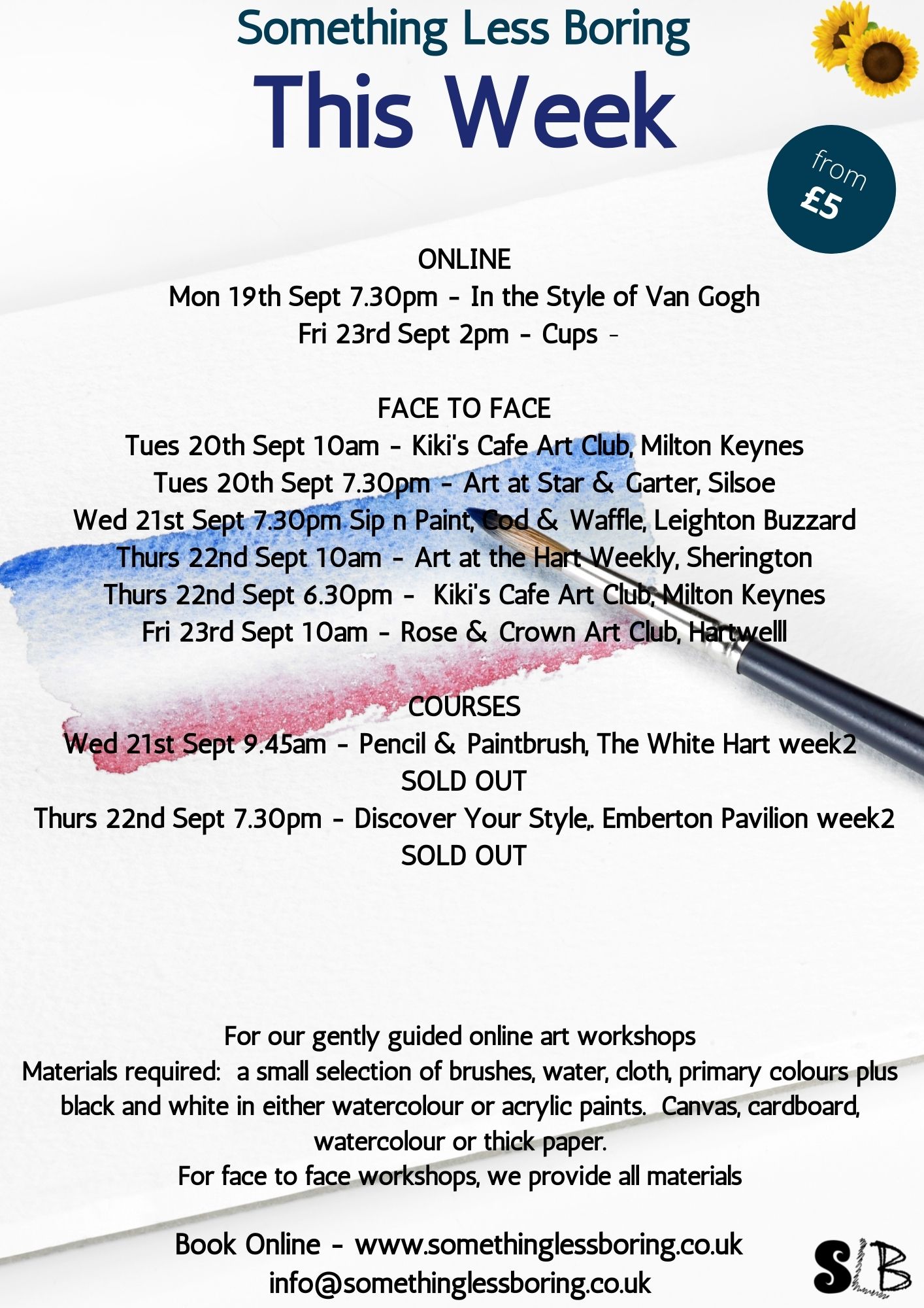 This week's schedule... We're at... - Something Less Boring | Facebook