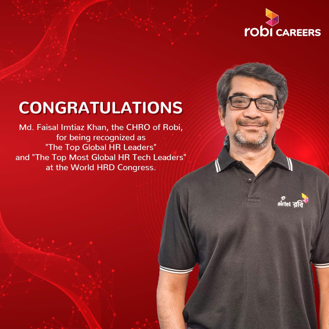Robi Careers - Congratulations to the CHRO of Robi Md....