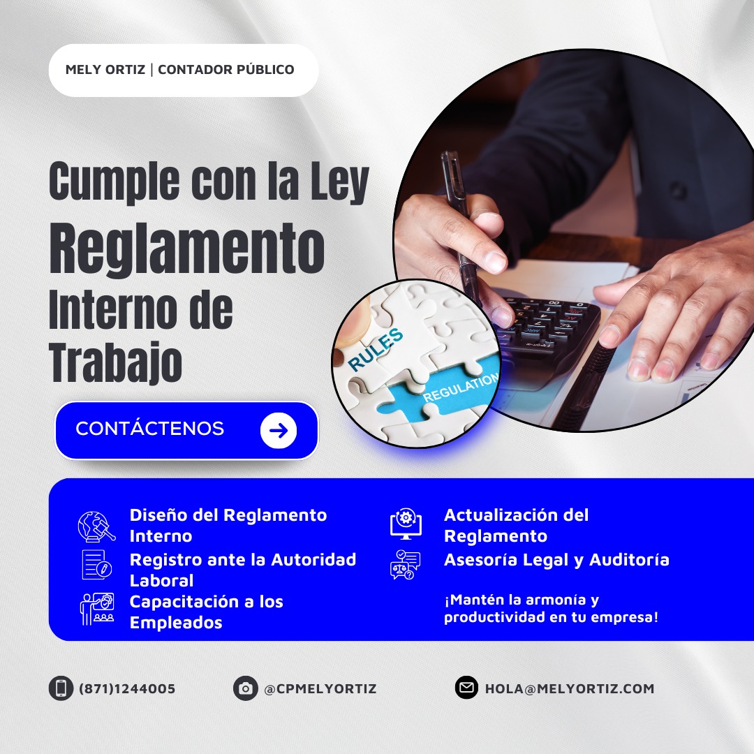 Contador - 🛠️ Cumple con la Ley - Reglamento Interno de Trabajo 🛠️ Te ...