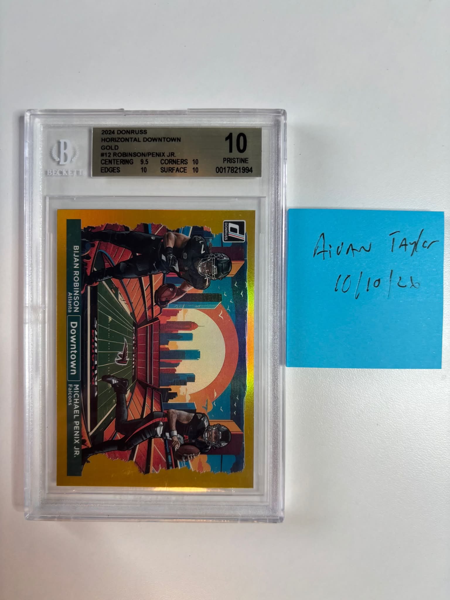 Bijan Robinson and Michael Penix Jr Dual Gold Downtown BGS Graded