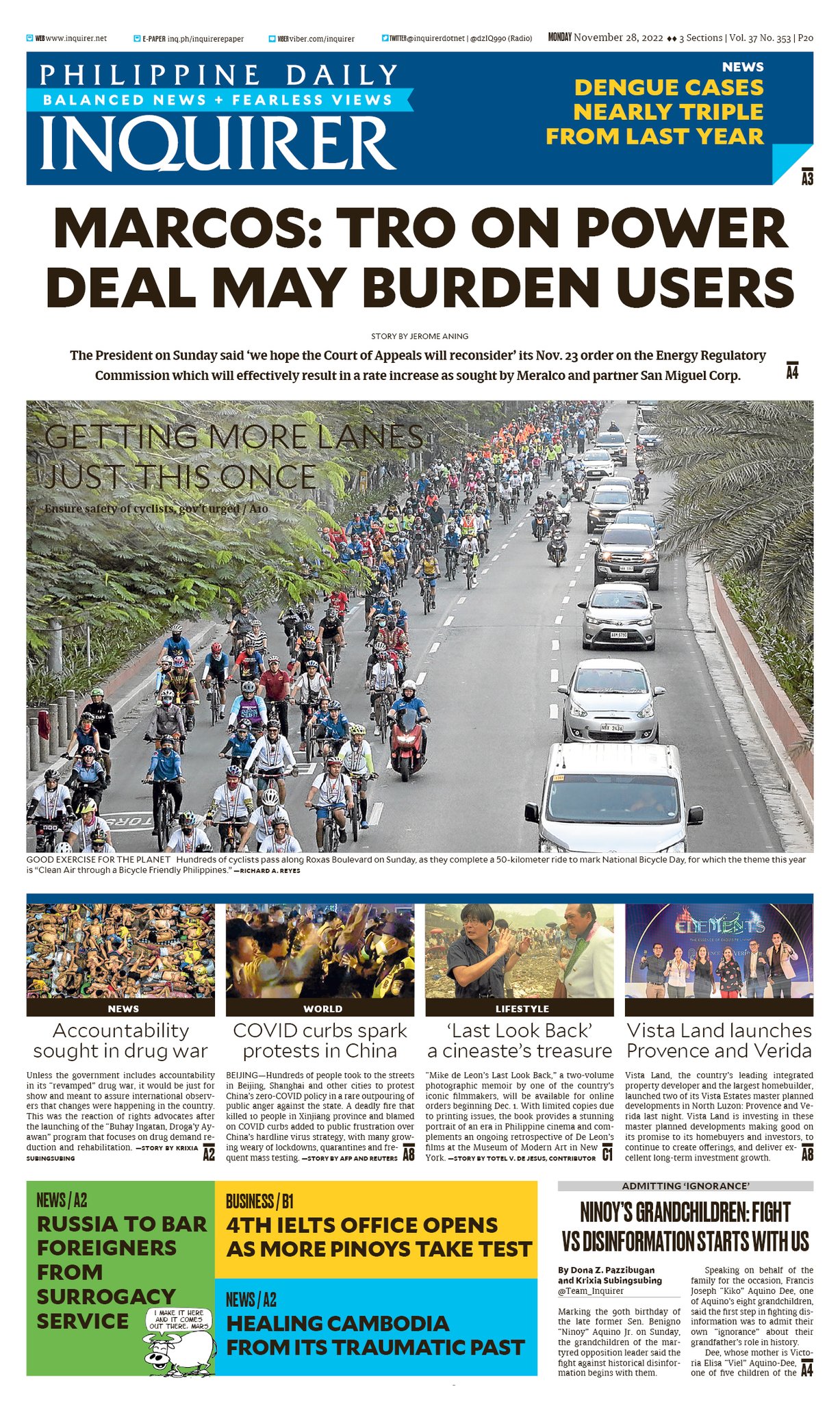 INQUIRER.net - Today's Inquirer front page (November 28,...