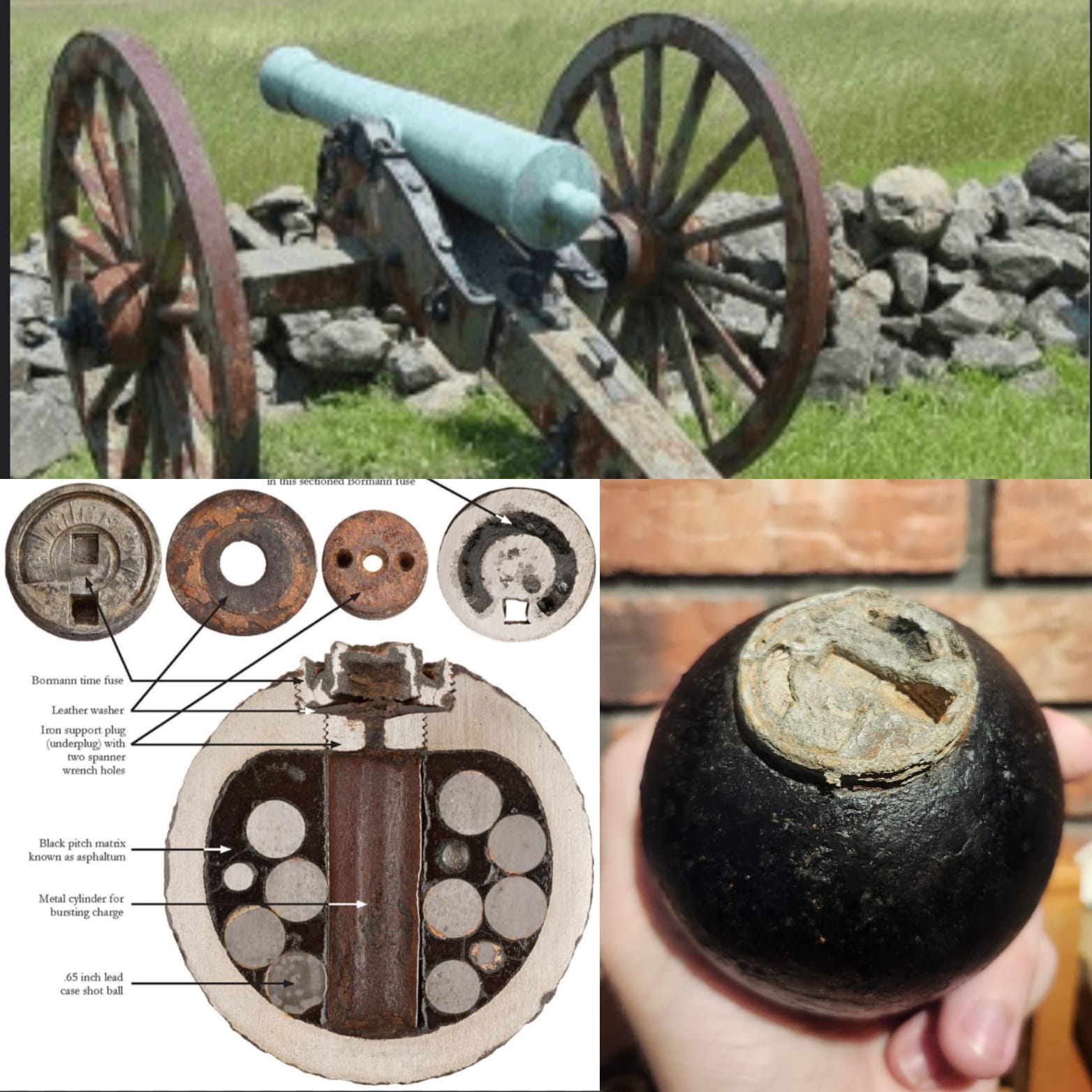 I found this awesome explosive 6lb bormann fuzed cannonball from