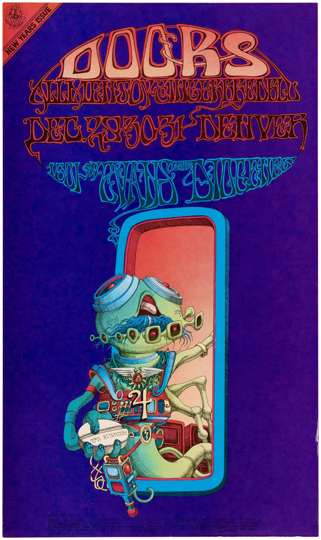 Family dog concert poster in Denver, CO 1968