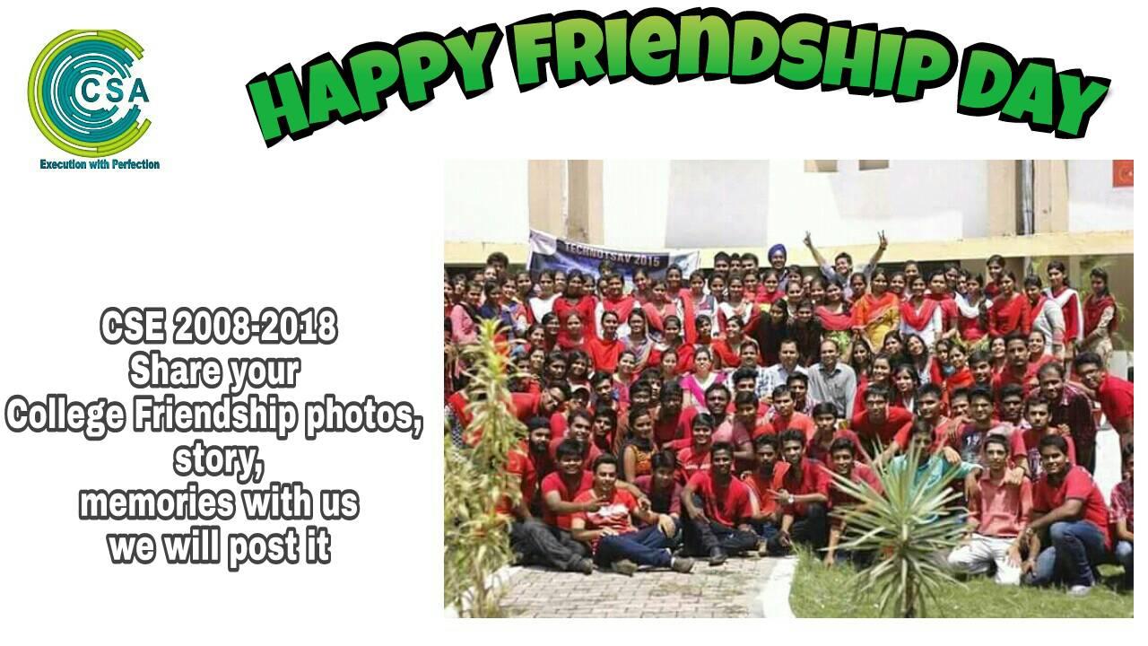 Happy Friendship Day... - Computer Science Association,Ssipmt