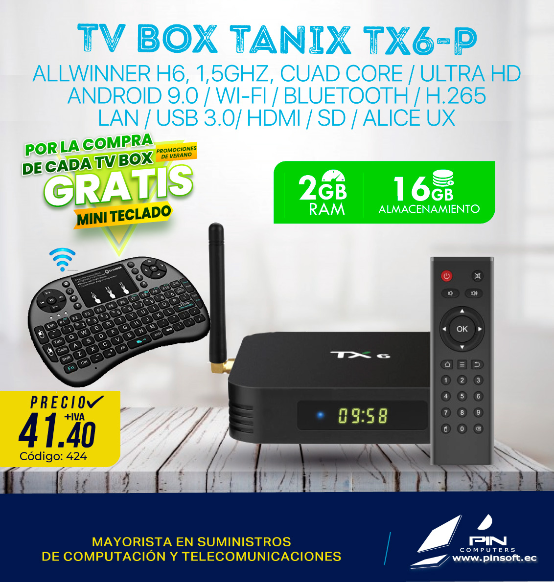 Pinsoft - 💥 Disfruta en casa del #TV BOX Tanix TX6-P/Allwinner H6 4K ...
