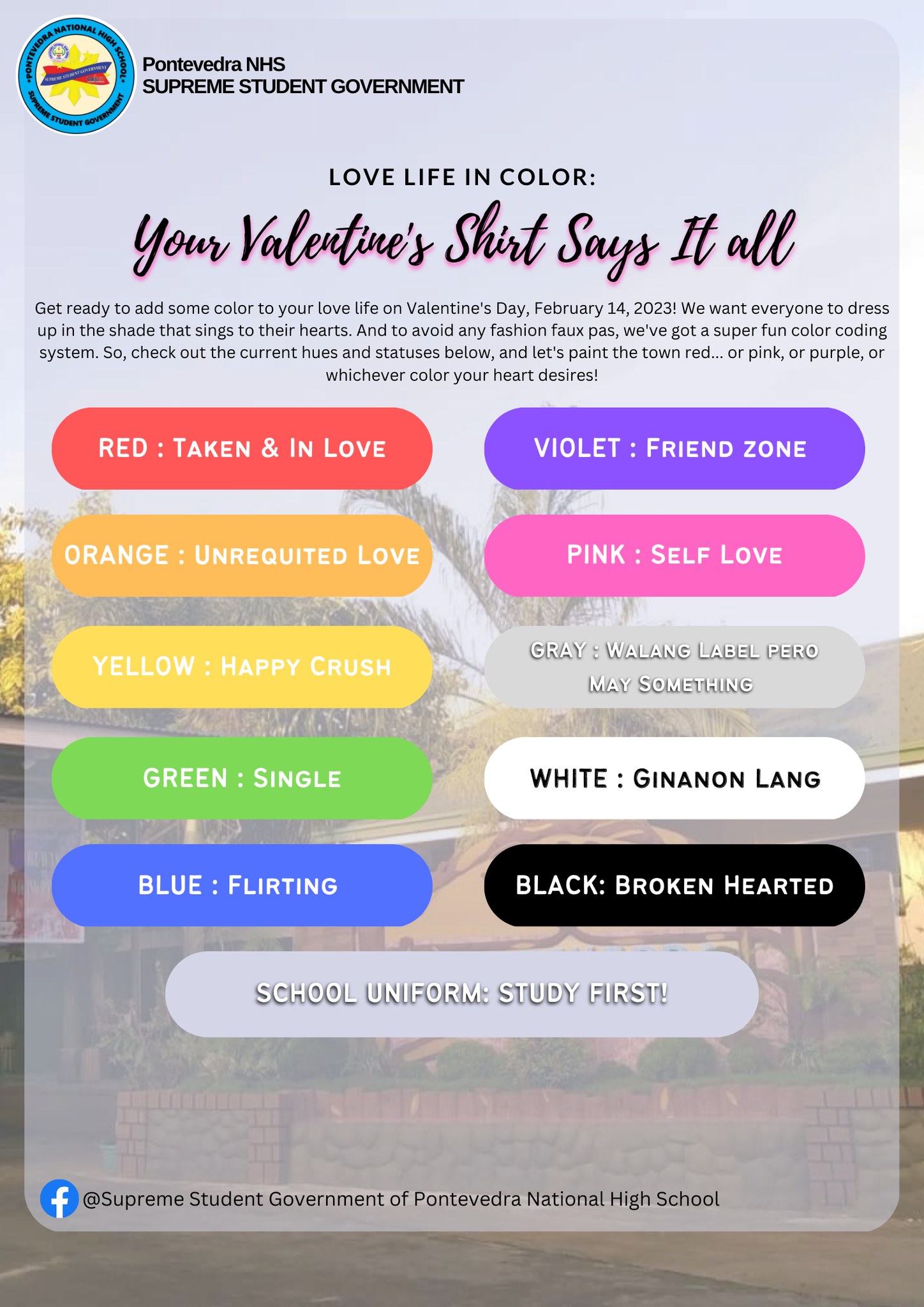 valentine's day dress code for ladies What color will you wear on Day? Have fun and check out these color codes that may represent your lovelife status or perceptions of love. #ValentinesSeason2021 #JoyHELPS Read also:https 194388211065/posts Tween Girls Dresses