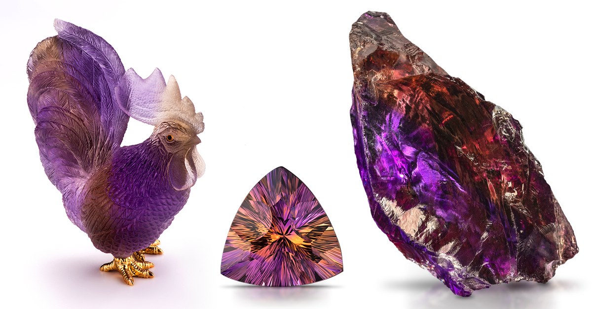 GIA - Ametrine, which contains both amethyst and citrine in the 