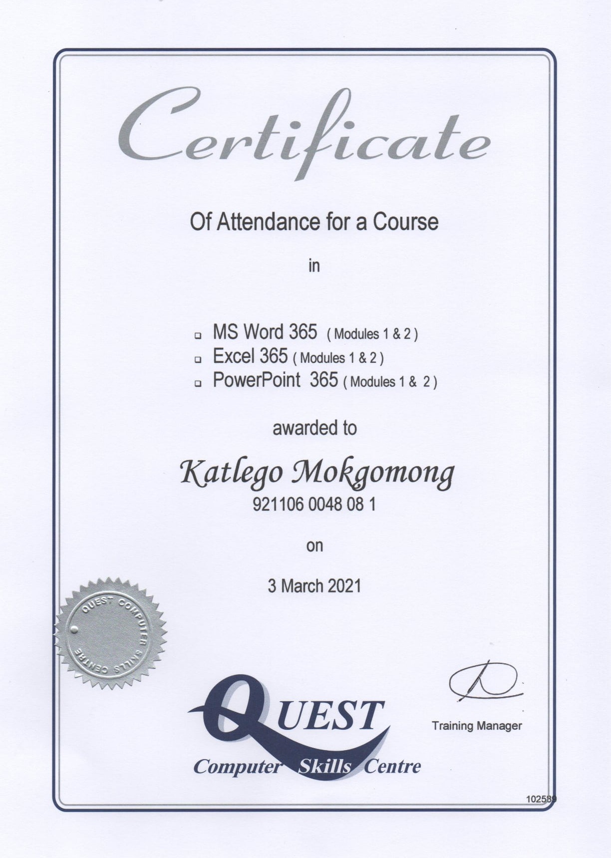 3-day MS Office 365 Course... - Quest Computer Skills Centre | Facebook