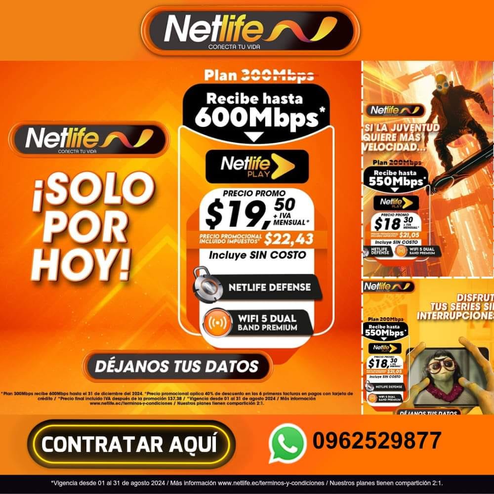 Netlife Ecuador Asesor Genesis Rosero | Santo Domingo de los Colorados