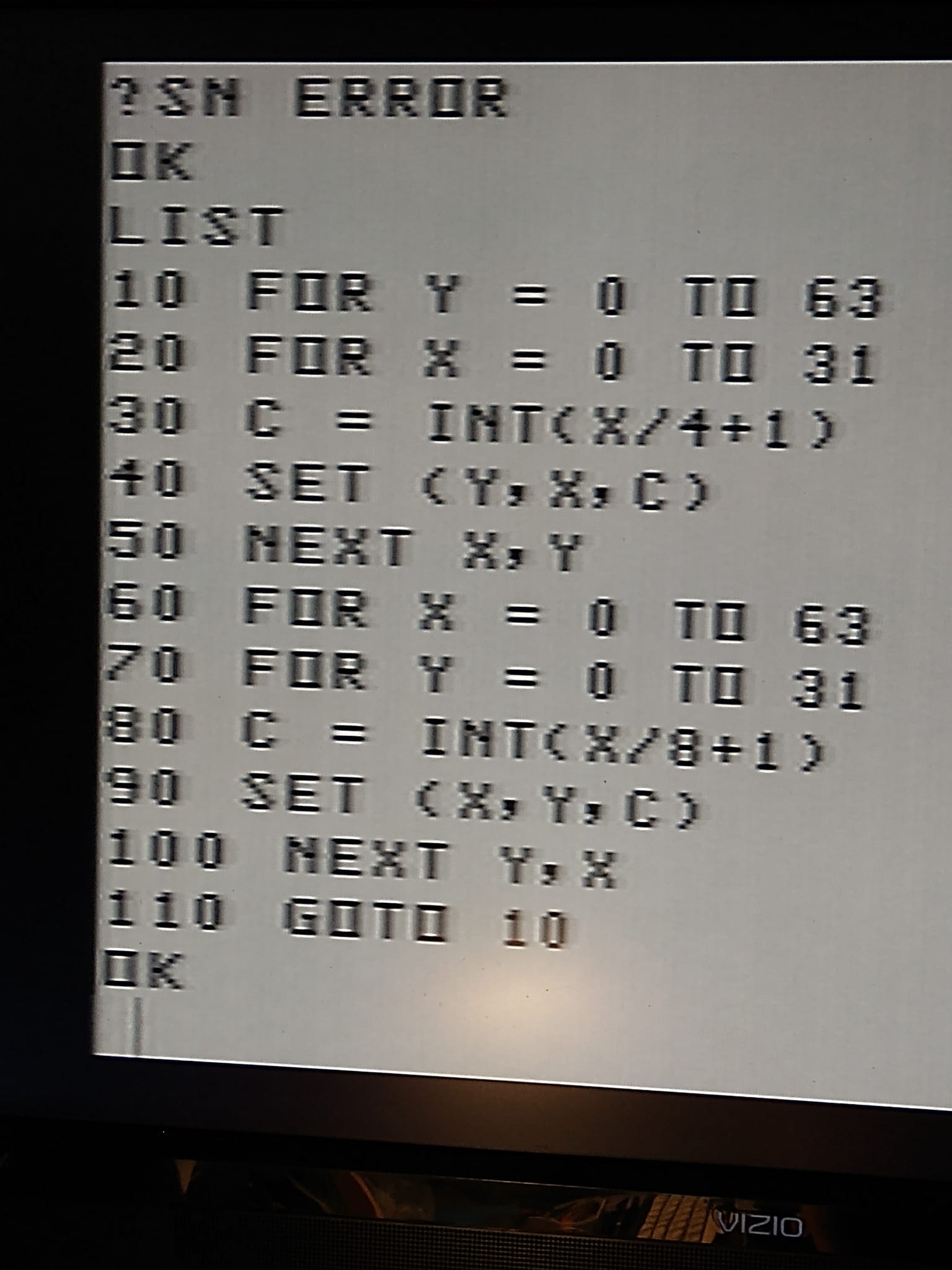 What's wrong with this TRS-80 Color Computer program?