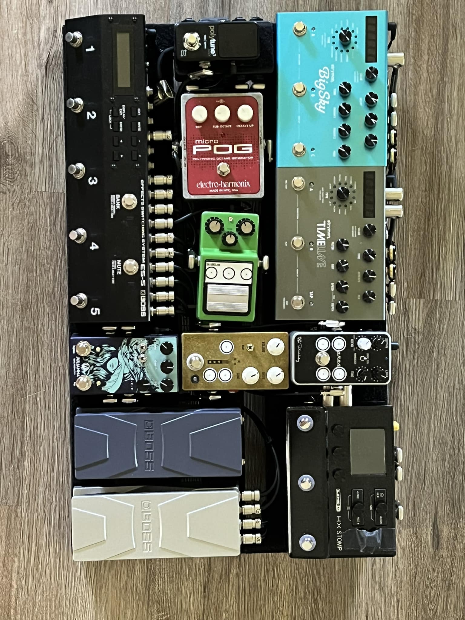 Worship lead guitarist's finished pedalboard with Tonex