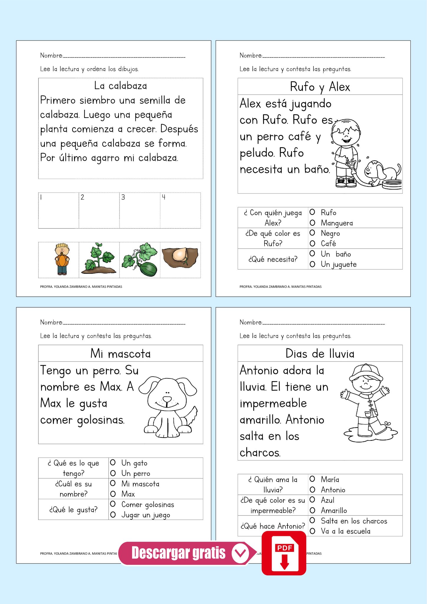 Materiales - 50 Actividades de Comprensión Lectora para niños. Archivo ...