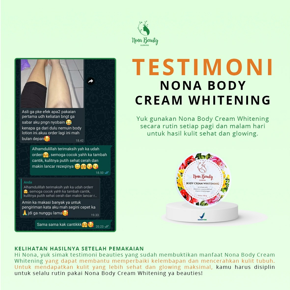 nona body cream whitening