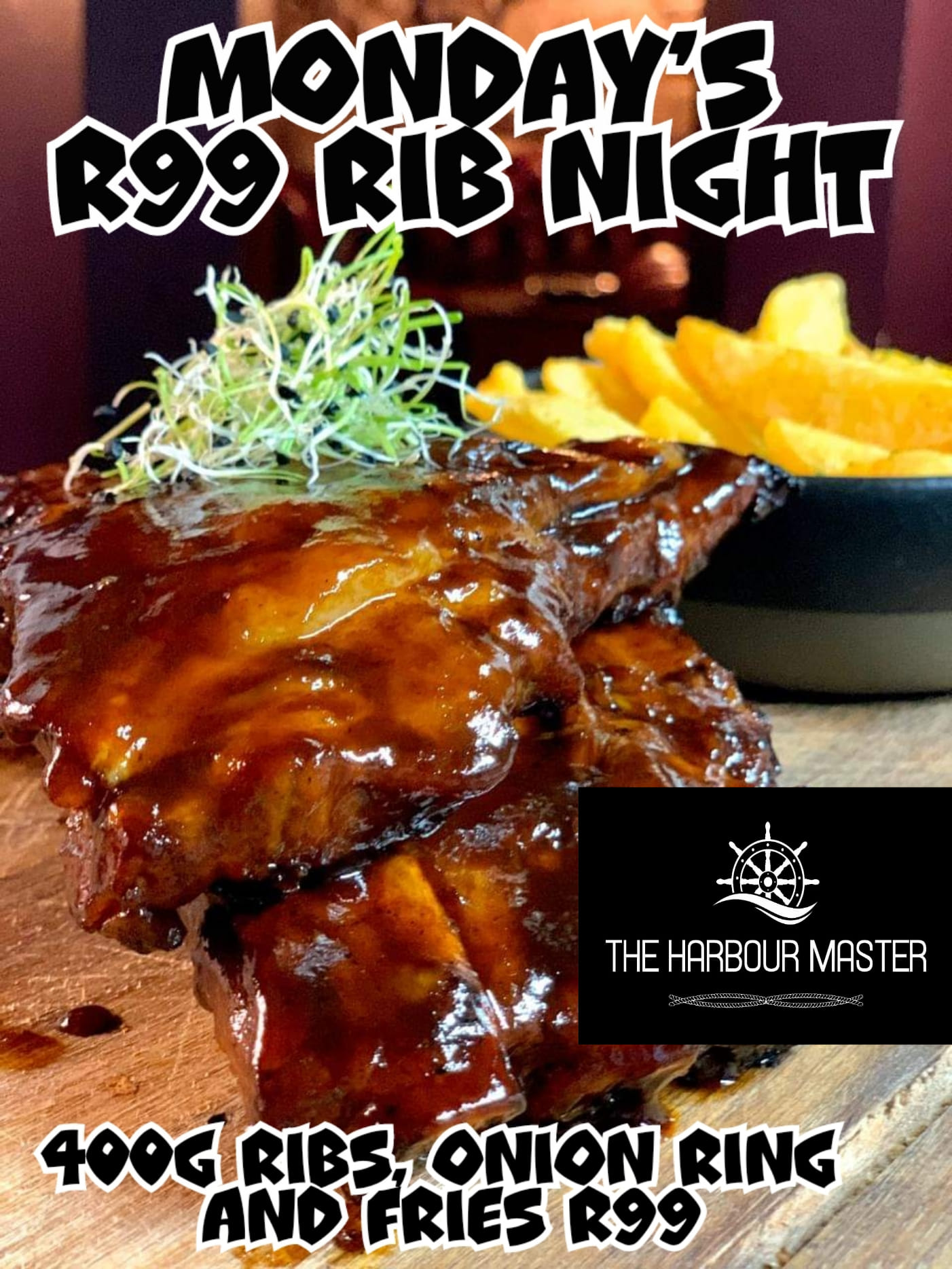 It's Monday RIB Day. 400g Ribs, onion... - The Harbour Master