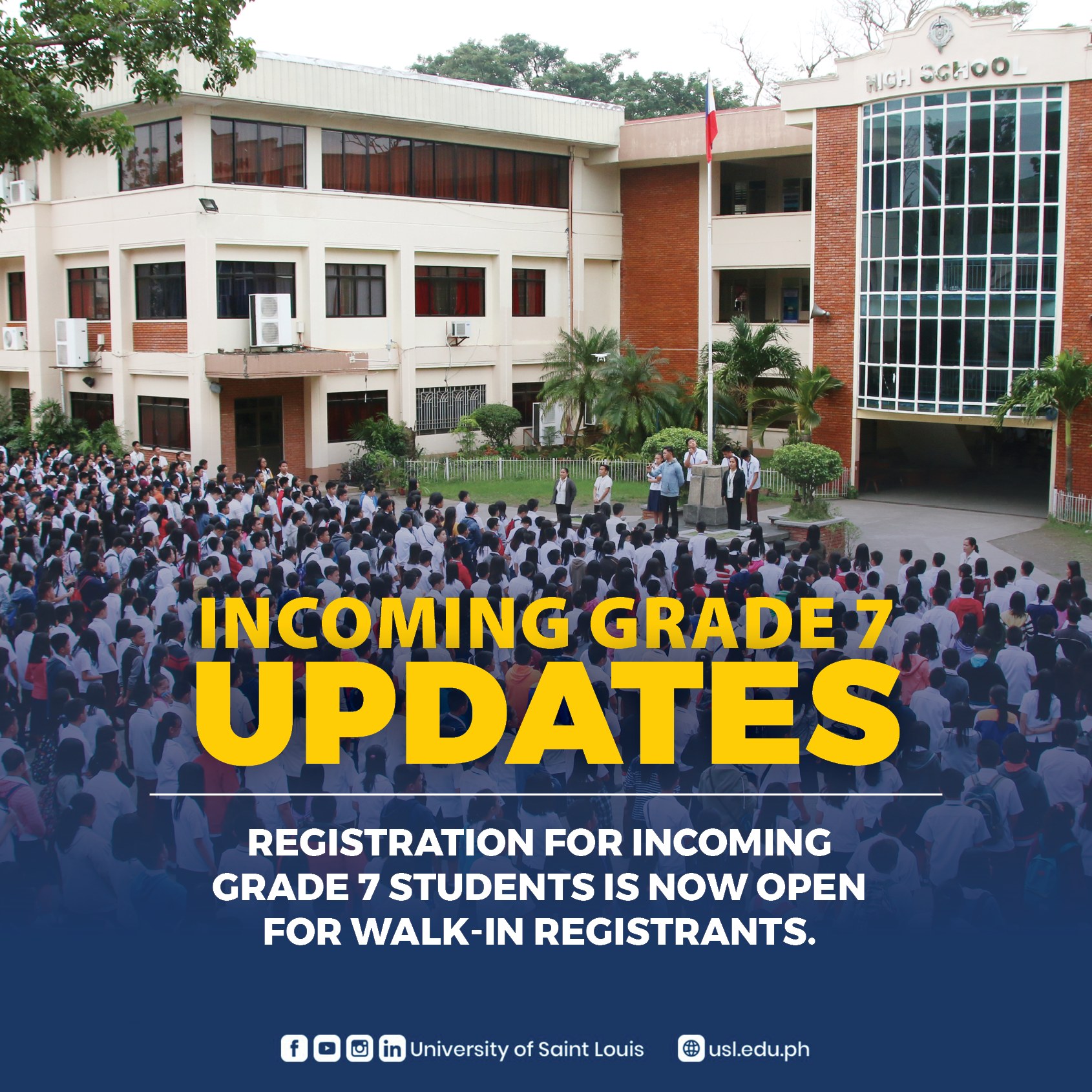 University - Incoming Grade 7 UPDATES REGISTRATION for INCOMING GRADE 7 ...
