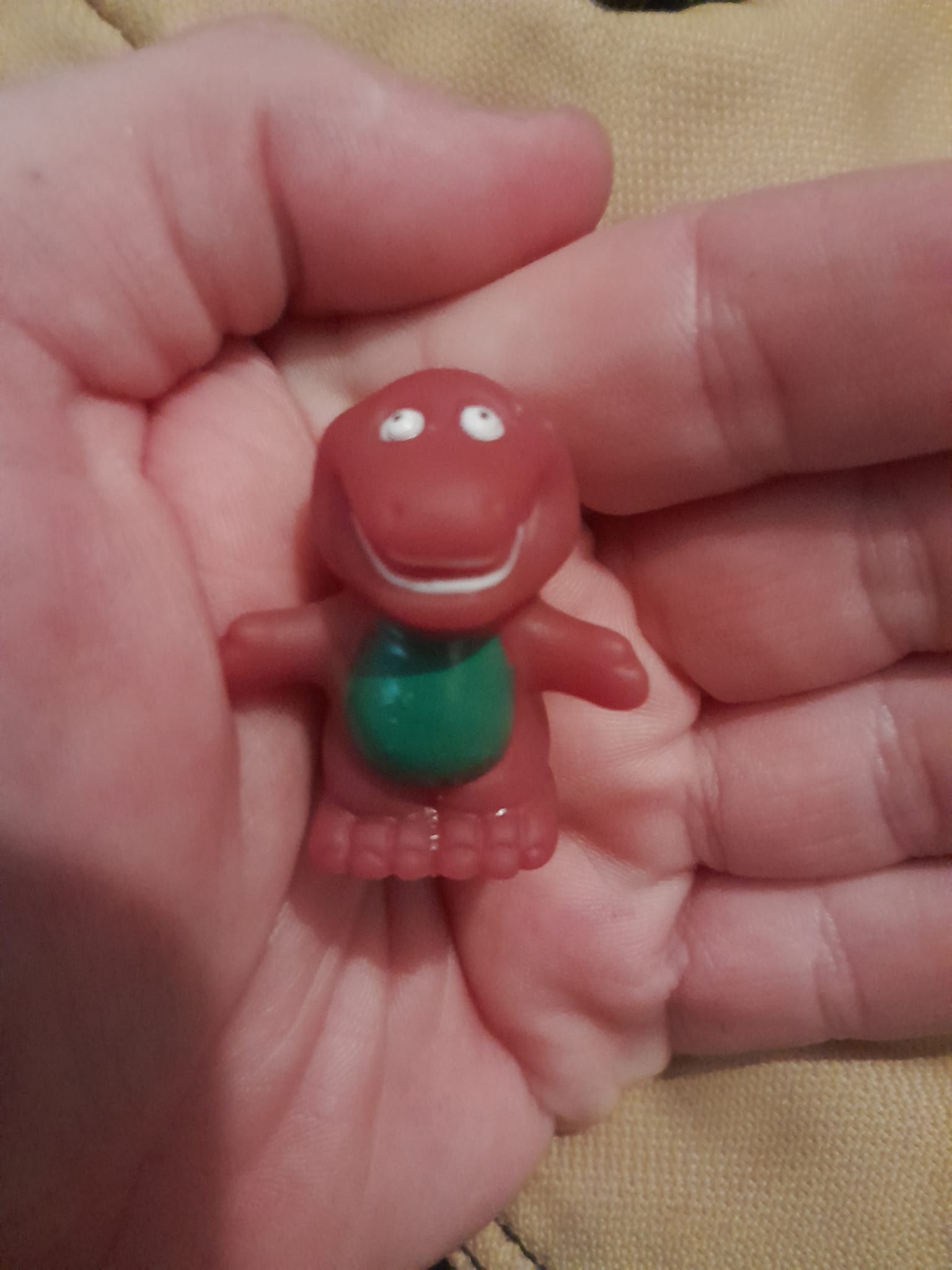 Vintage Barney pencil topper with scales found