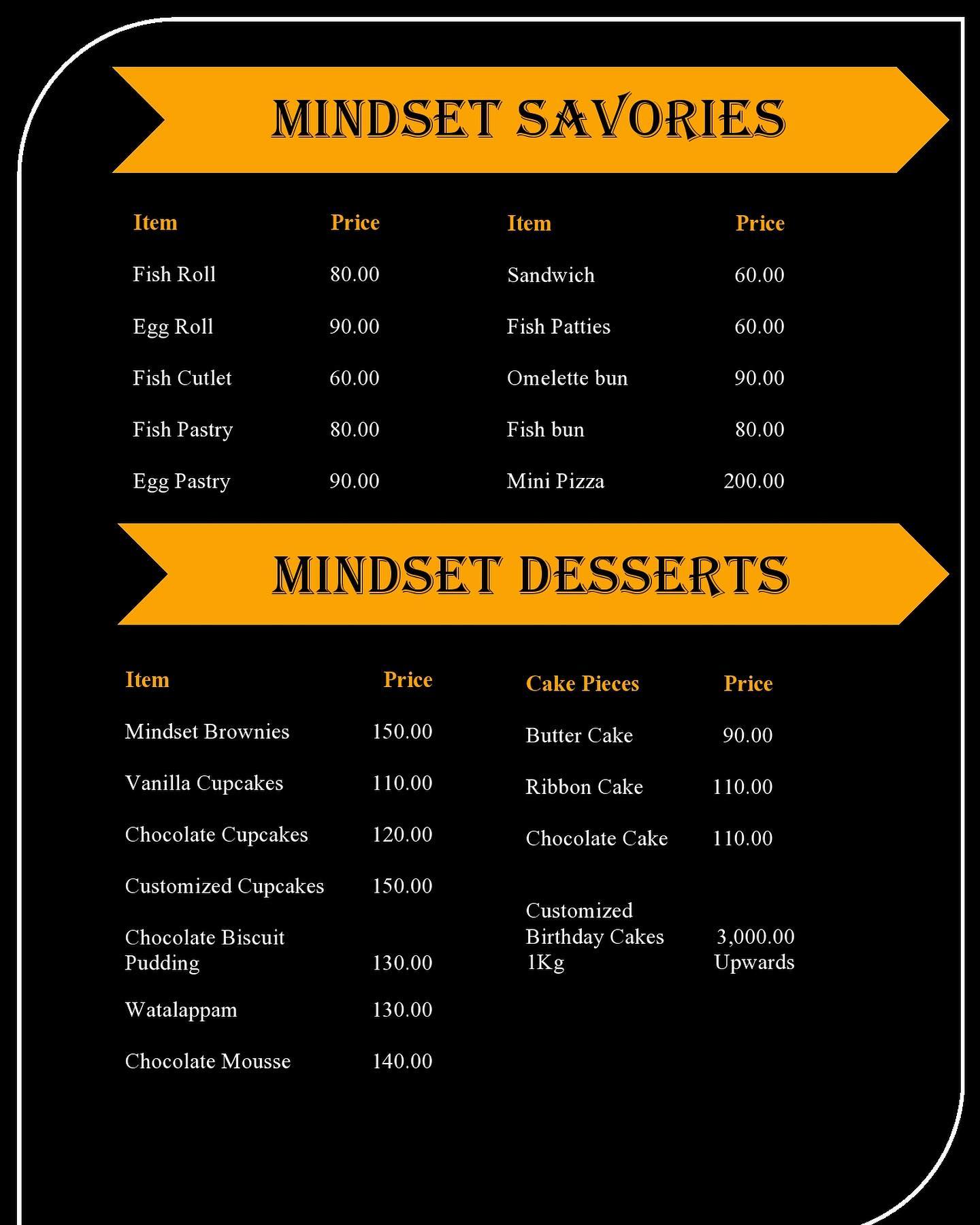 Mindset Cafe - Mindset Cafe Food Menu People who love to... | Facebook