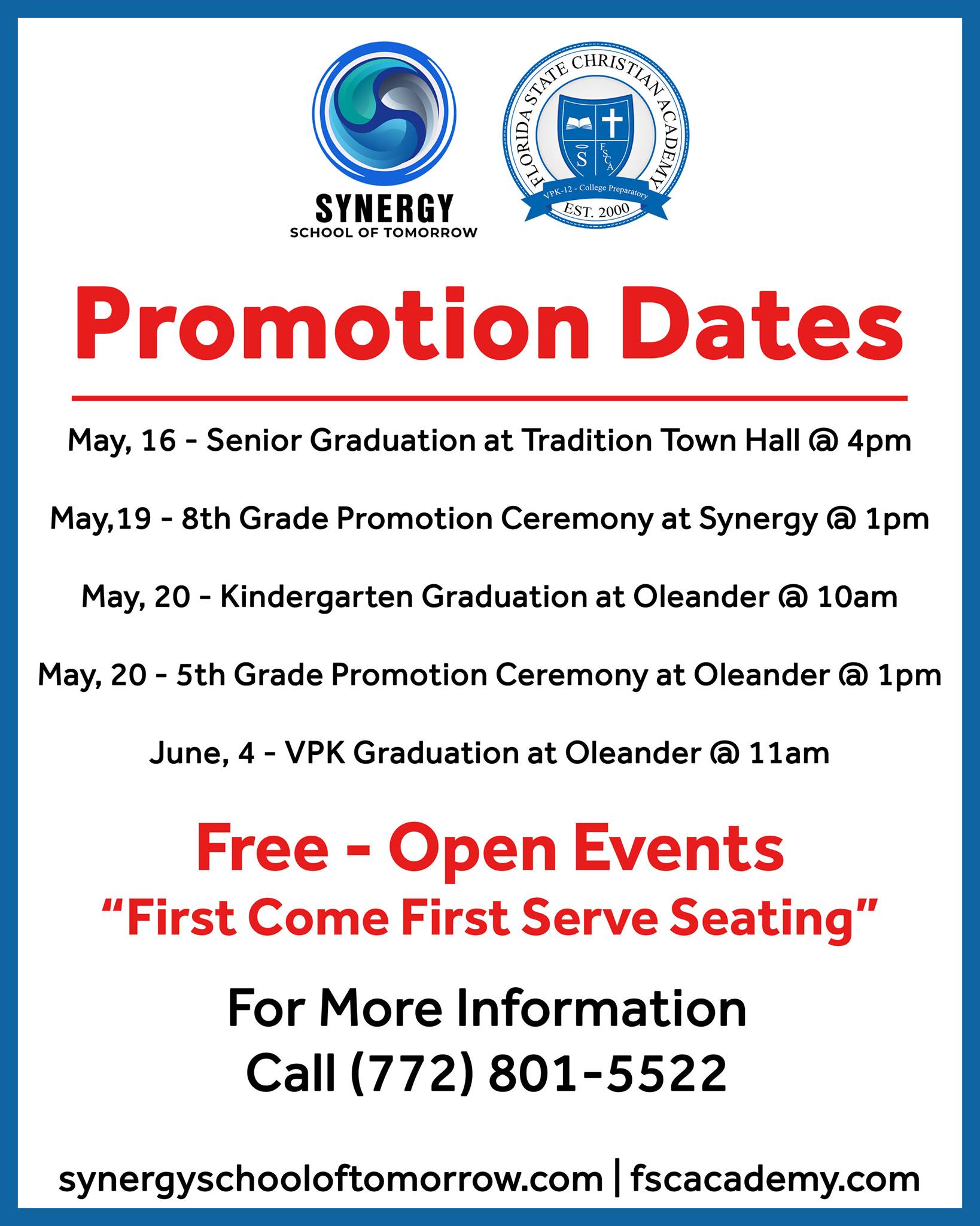 Synergy Saints Esports - Save the dates!! Here are all the graduation ...