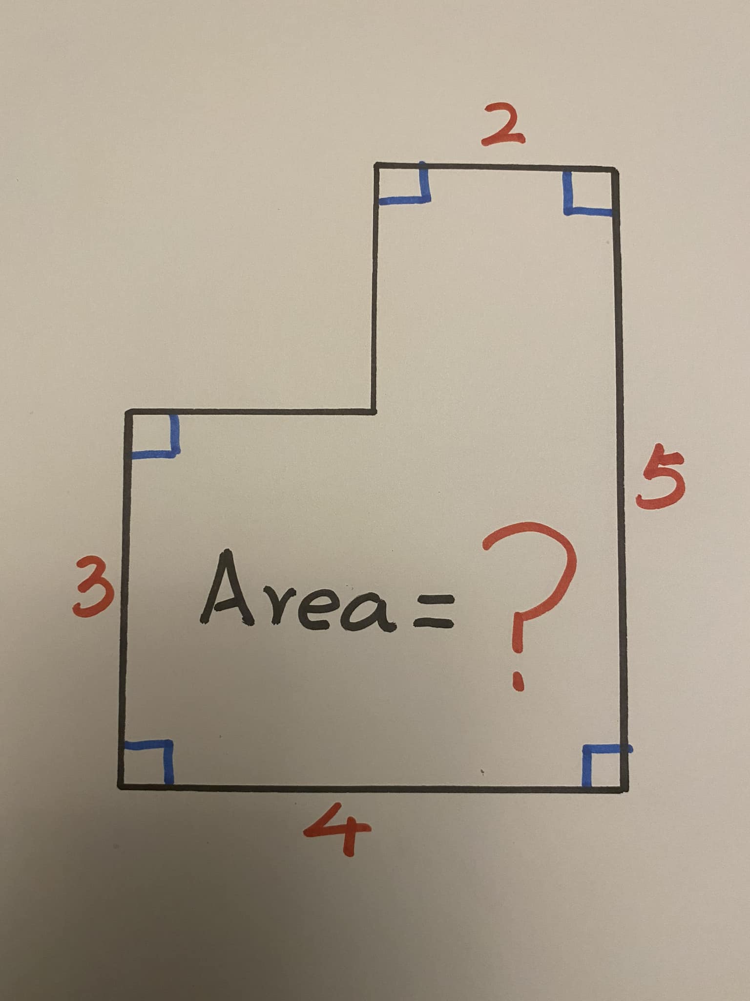 How to solve the area of this shape... - Geometry Problem