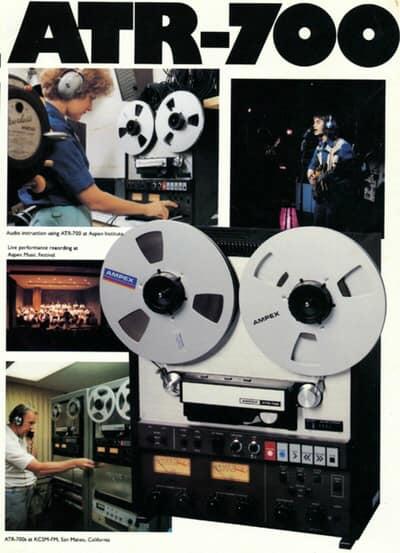 Ampex ATR-700 open reel tape deck.