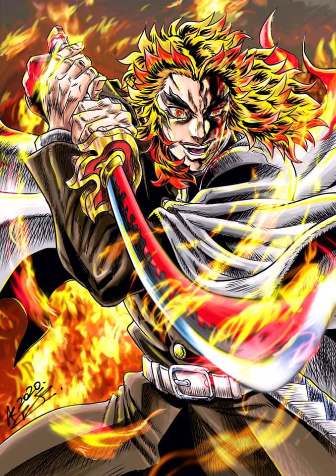 สมาคมผู้คลั่งไคล้ - [Talk] Rengoku Kyojuro ในสไตล์ลายเส้นของ Jojo อัน ...