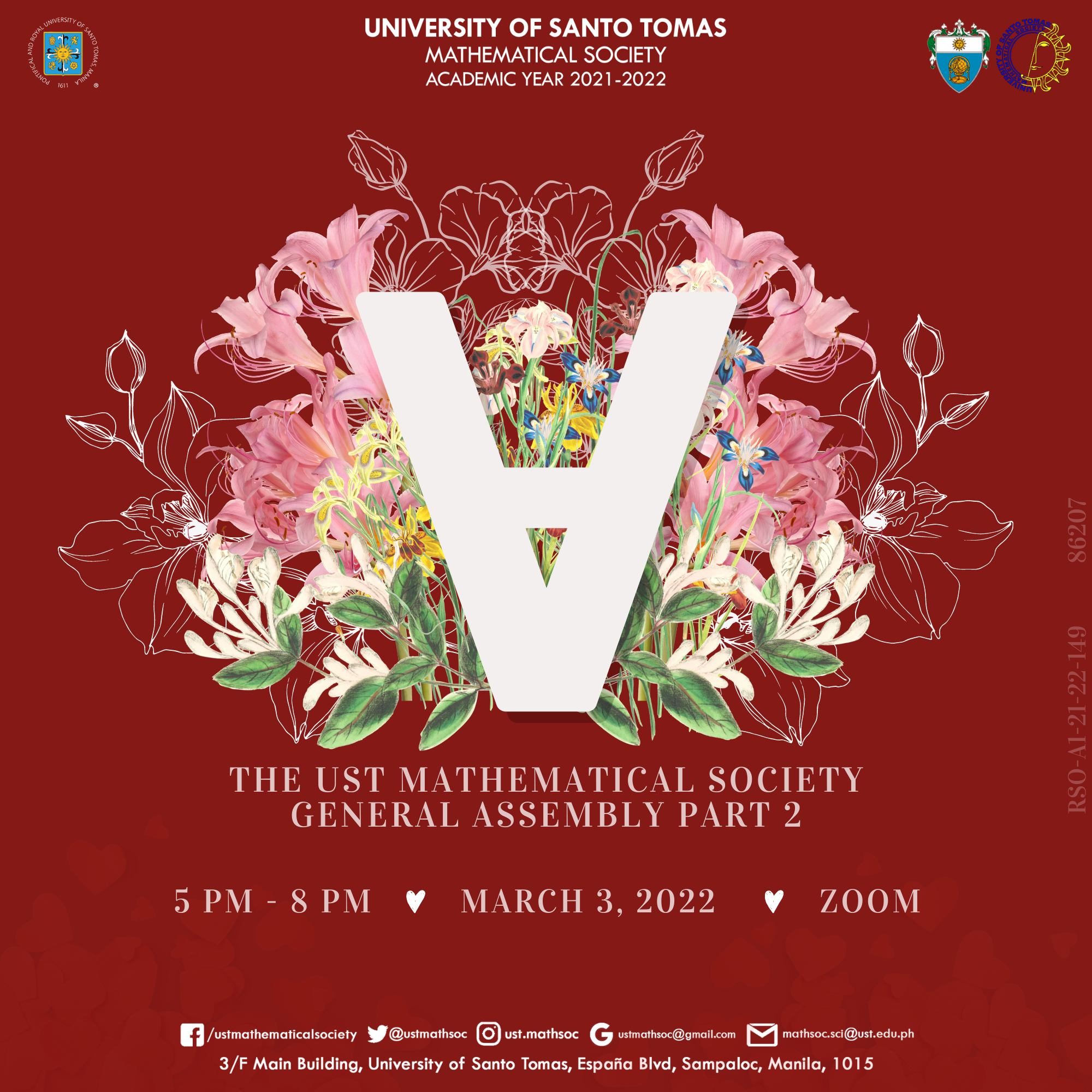 As we recently celebrated the... - UST Mathematical Society