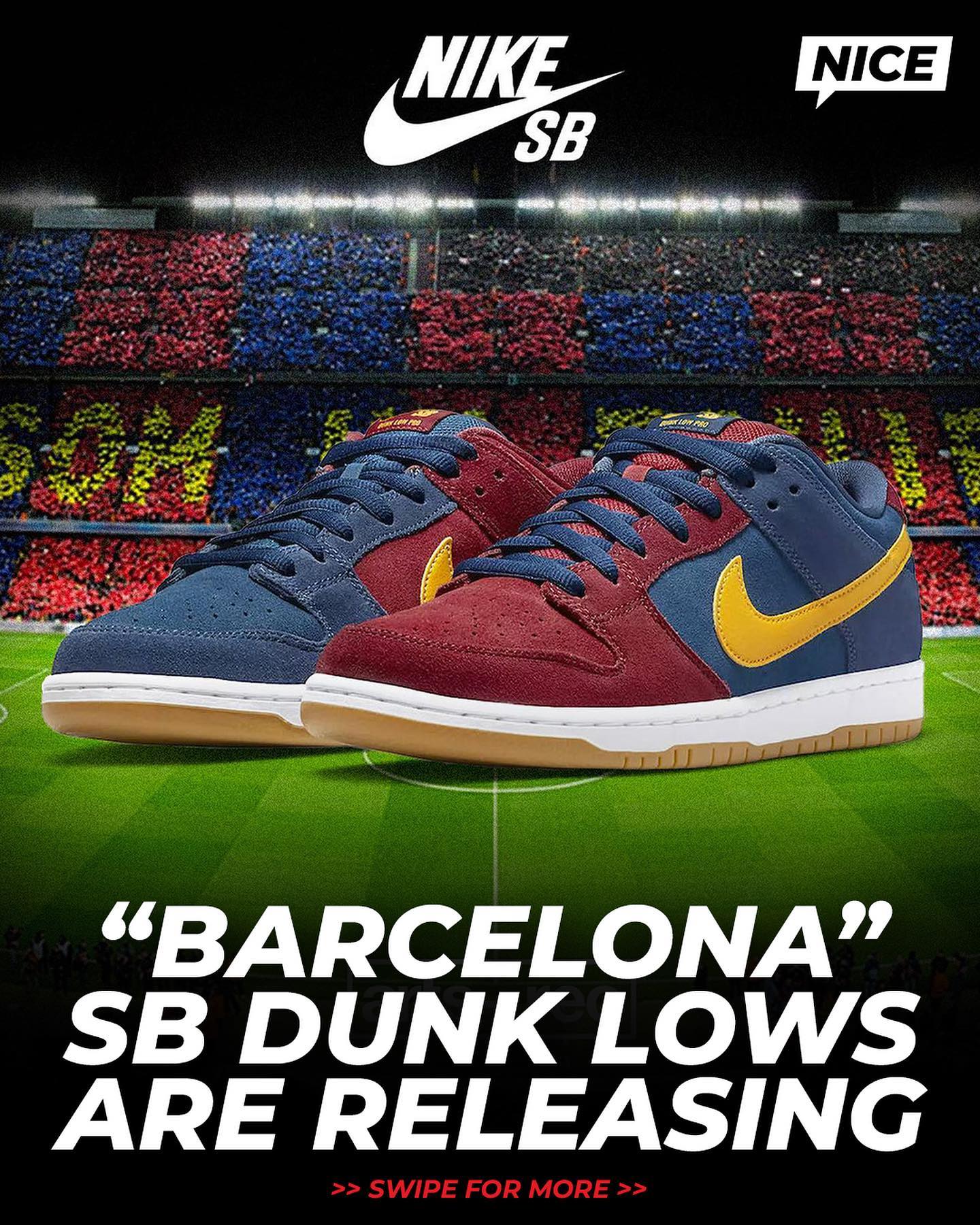 Barcelona” Nike SB Dunk Low PRM official images.✨