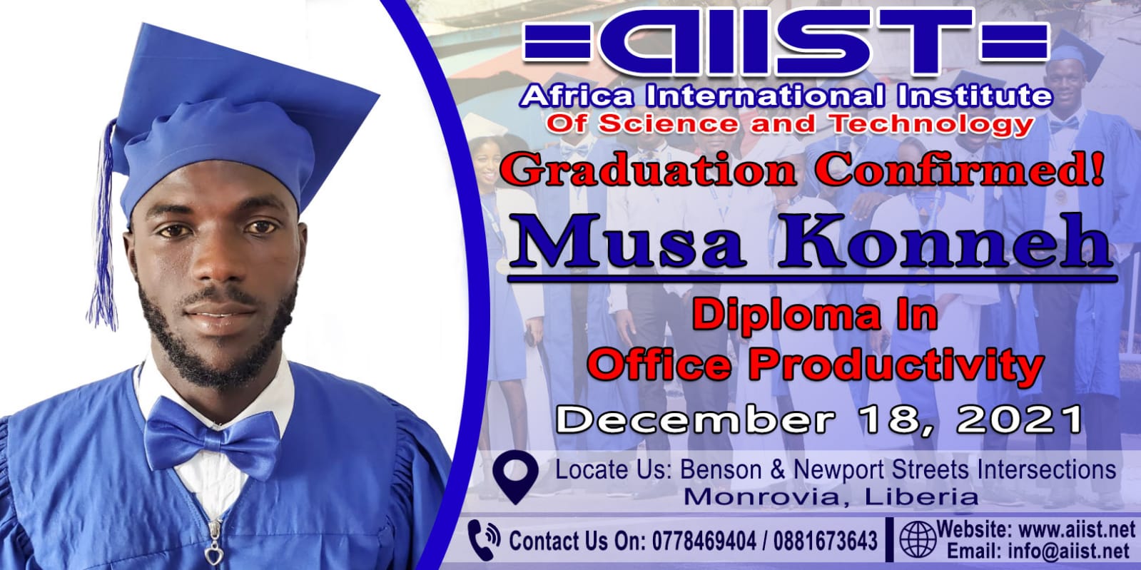 Graduation Confirmation!... - AIIST University College