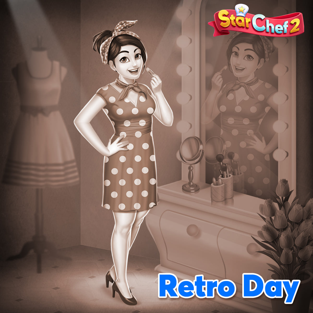 Nicole is all decked up as her favourite actress from the 70s to 