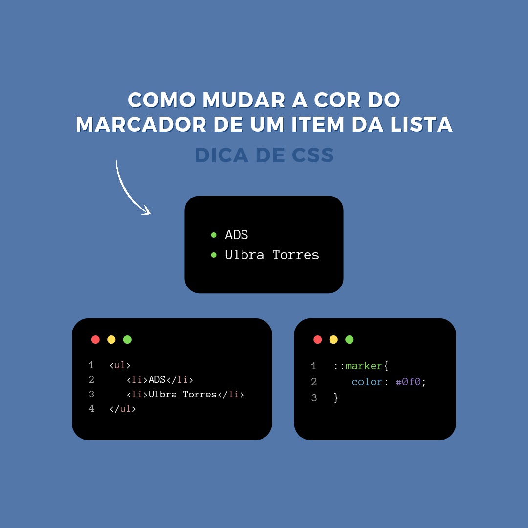 Como mudar a cor do marcador de... - Computação Ulbra Torres | Facebook