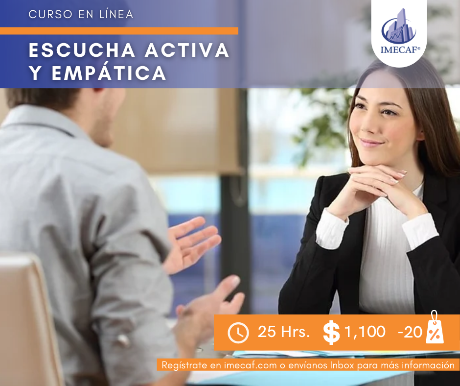 IMECAF - 🧠 #CursoOnline de Escucha Activa y Empática ‼️20%... | Facebook