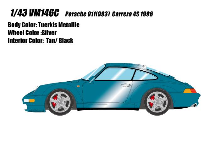 MakeUp 新品預購 Preorder! 1/43 Porsche 911 (993) Carrera 4S 1996